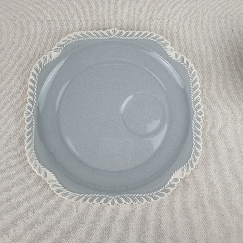 Vintage Harker Pottery Ware‎ Gray Snack Set Cup and Plate